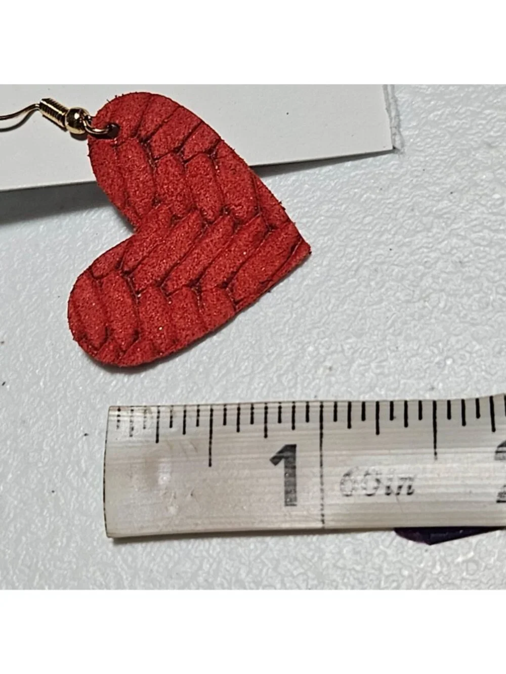 Leather Looks Red Heart Dangle Earrings Valentines Day Fashion Jewelry Women